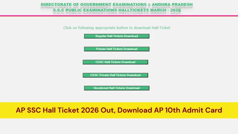 AP SSC Hall Ticket 2026 Download Details