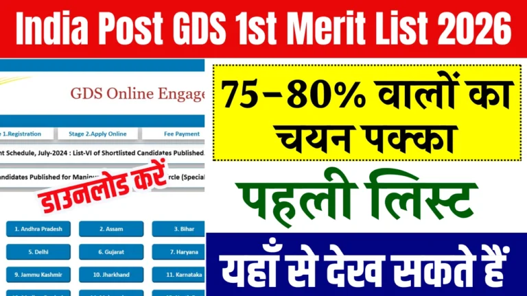 India Post GDS 1st Merit List 2026