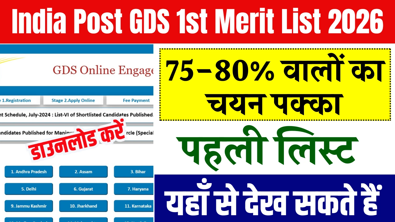 India Post GDS 1st Merit List 2026